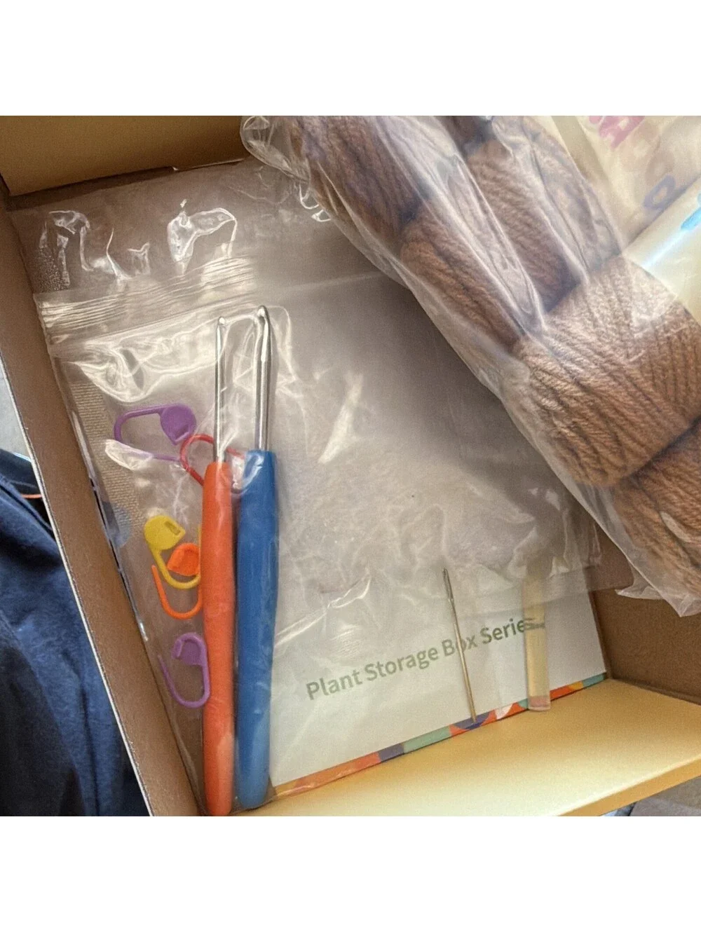 TAKADODO Plant Storage Box Series Crochet Kit Set w/ Yarn, Hooks & Accessories
